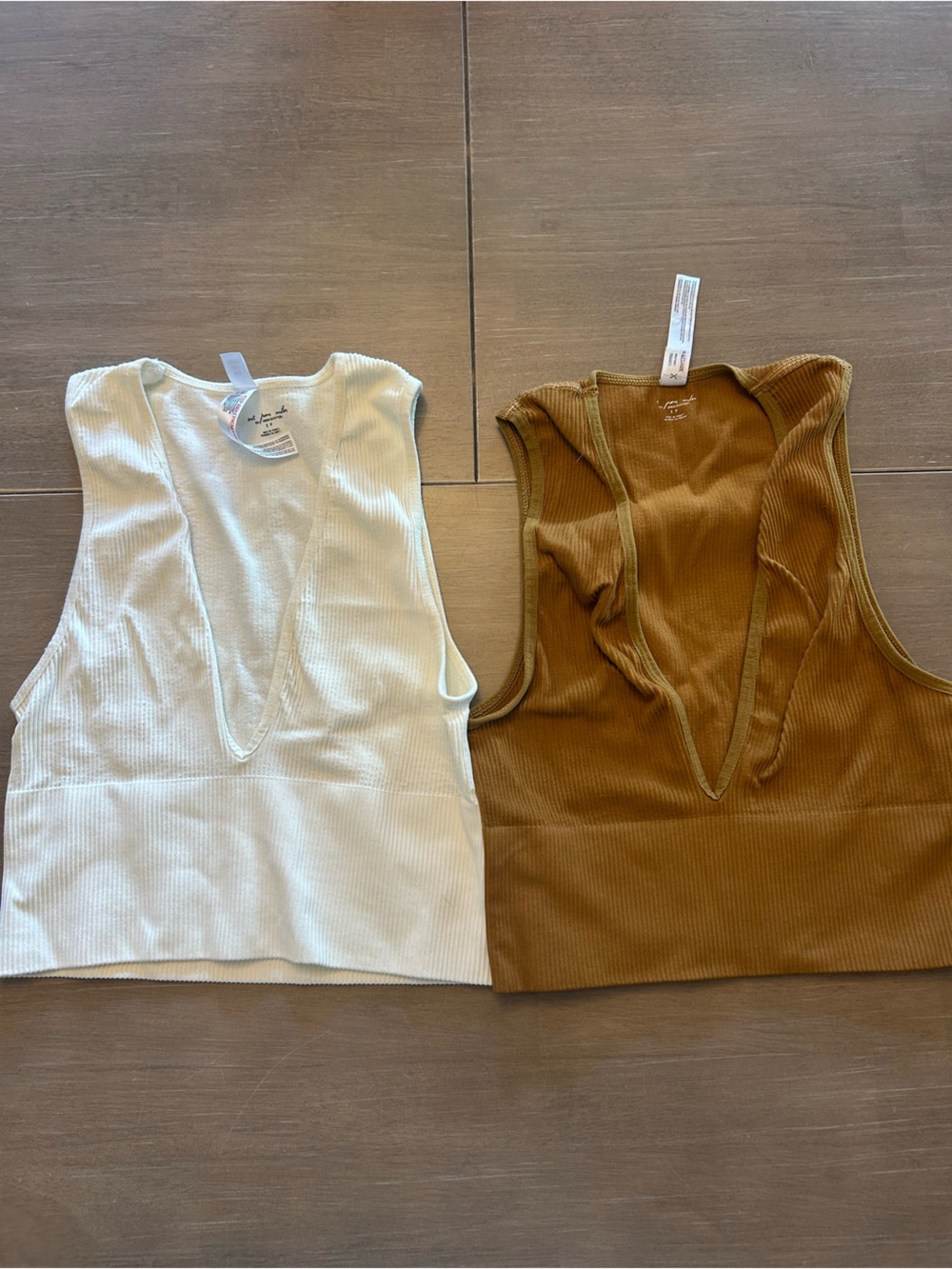 Urban Outfitters rubbed V-neck active crop top set